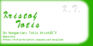 kristof totis business card